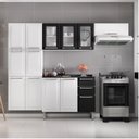 Ver imagem 1 de Cozinha Completa Modulada 4 Peças 13 Portas 2 Gavetas Luce Itatiaia Branco/Preto