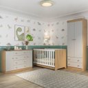 Ver imagem 2 de Quarto de Bebê Completo Berço Americano 3x1 Colchão Encanto Multimóveis Mp4609 Madeirado/off