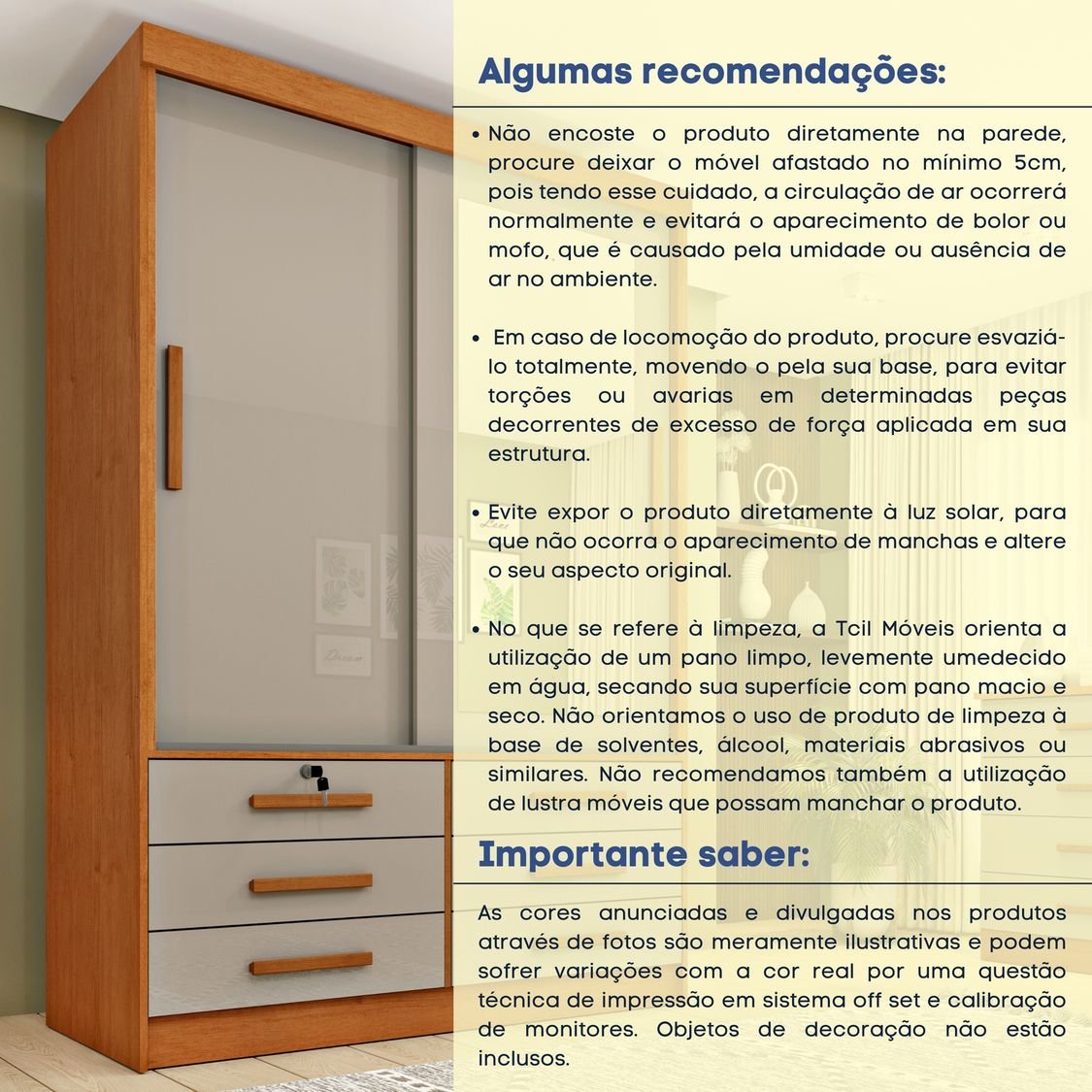 Guarda Roupa Solteiro com Espelho 2 Portas 6 Gavetas 133cm Chicago   - 10