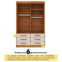 Ver imagem 6 de Guarda Roupa Solteiro com Espelho 2 Portas 6 Gavetas 133cm Chicago