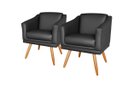 Ver imagem 3 de Kit 4 Poltronas Decorativa Valentina Sala Recepção Escritório Corino Preto