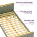 Ver mais imagens de Conjunto Quarto Completo Bicama com Led, Escrivaninha e Estante Petit Casatema MadeiraOriginals