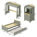 Ver imagem 3 de Conjunto Quarto Completo Bicama com Led, Escrivaninha e Estante Petit Casatema MadeiraOriginals