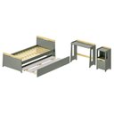 Ver imagem 2 de Conjunto Quarto Completo Bicama com LED, Escrivaninha e Estante Petit Casatema MadeiraOriginals