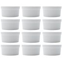 Ver imagem 1 de Kit 12 Ramekins Porcelana Branco 240ml Lyor Canelado Tigelas Suflês Caldos