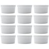 Kit 12 Ramekins Porcelana Branco 240ml Lyor Canelado Tigelas Suflês Caldos - 1