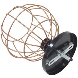 Lustre Teto Plafon Industrial Aramado Globo Cobre Rose Retrô Luminária Vintage Preto Agp Ilumini - 5