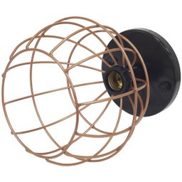 Lustre Teto Plafon Industrial Aramado Globo Cobre Rose Retrô Luminária Vintage Preto Agp Ilumini - 3