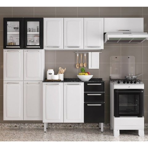 Cozinha Completa Modulada 4 Peças 13 Portas 2 Gavetas Luce Itatiaia Branco