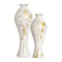 Ver imagem 1 de Vasos Decorativos para Centro de Mesa Branco e Dourado Califórnia Imperatriz Joelma Decorações
