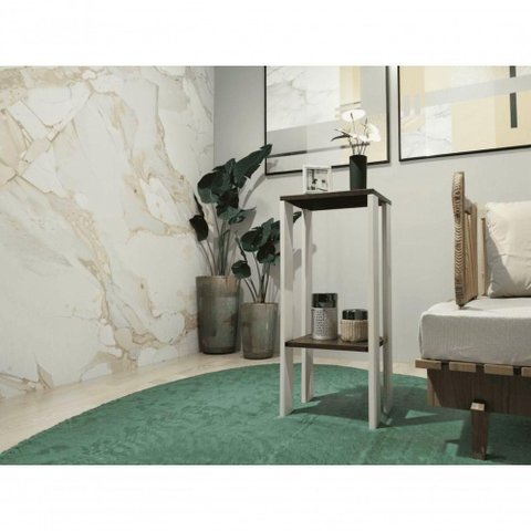 Mesa Lateral Mesa Alta de Canto Apoio Mdf 30cm Branco Progetatti Movelaria