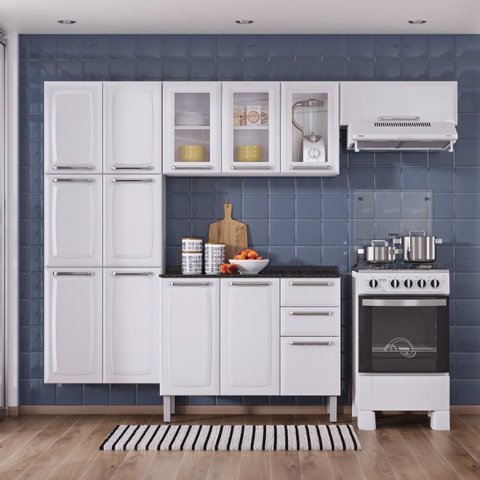 Cozinha Completa Modulada 4 Peças 13 Portas 2 Gavetas Luce Itatiaia Branco
