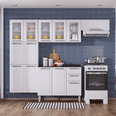 Cozinha Completa Modulada 4 Peças 13 Portas 2 Gavetas Luce Itatiaia Branco