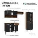 Ver imagem 4 de Armário de Cozinha Completa 229cm Rustic-preto Emilly Madesa 017