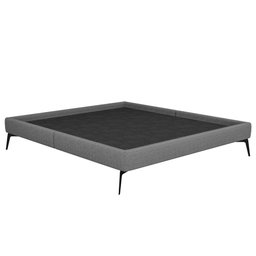 Cama Casal King com Cabeceira 199cm Pés Metálicos Elisa S05 Linho Cinza - Mpozenato - 9