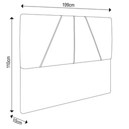 Cama Casal King com Cabeceira 199cm Pés Metálicos Elisa S05 Linho Cinza - Mpozenato - 6