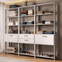 Ver imagem 2 de Guarda-roupa Closet Modulado Texas 2 Portas 2 Gavetas 219cm Multimóveis Mp4793 Branco