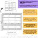 Ver imagem 3 de Guarda-roupa Closet Modulado Texas 2 Portas 2 Gavetas 219cm Multimóveis Mp4793 Branco