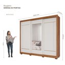 Ver imagem 3 de Guarda-Roupa Casal Serena 3 Portas de Correr 4 Gavetas com Espelhos e Pés 100 MDF Pm Home