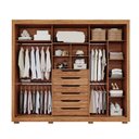 Ver imagem 4 de Guarda-Roupa Casal Serena 3 Portas de Correr 4 Gavetas com Espelhos e Pés 100 MDF Pm Home