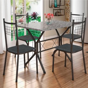 Conjunto Mesa Brasília 110cm 4 Cadeiras New Lisboa 