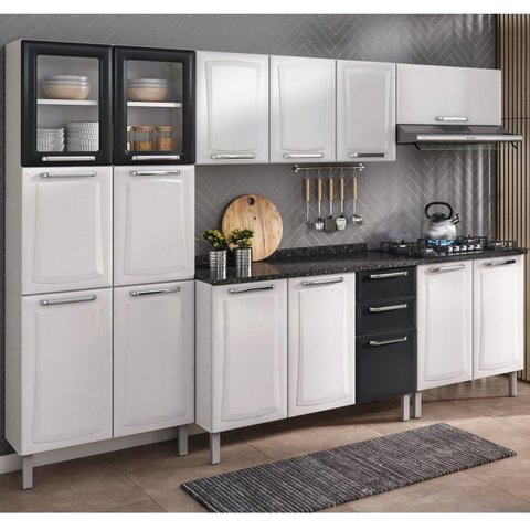 Cozinha Completa Modulada 5 Peças 15PORTAS 2 Gavetas Tarsila Itatiaia Branco