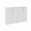 Ver imagem 2 de Armário Médio para Escritório 1,60 m com 4 Portas, Chave e 3 Prateleiras F5 Office Cor:Cinza