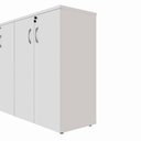 Ver imagem 5 de Armário Médio para Escritório 1,60 m com 4 Portas, Chave e 3 Prateleiras F5 Office Cor:Cinza