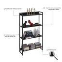 Ver imagem 3 de Estante Livreiro Multiuso Dynamica Industrial 80cm 4 Prateleiras C08 Preto Ônix - Mpozenato