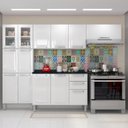 Ver imagem 1 de Cozinha Completa Modulada 4 Peças 13 Portas 2 Gavetas Tarsila Itatiaia Branco/Neve