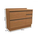 Ver imagem 3 de Balcão de Cozinha 120 Cm Mônica 1 Porta 4 Gavetas Canela - Kappesberg