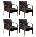 Ver imagem 1 de Kit 4 Poltronas Anita Cor:Corino Preto 200
