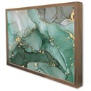 Ver imagem 1 de Quadro Decorativo Caixa Alta com Vidro Abstrato Mármore Verde Safira TaColado Moldura Madeira 120 x