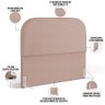 Cabeceira Cama Box Queen 160cm Orgânica Lanna W01 Linho Rosê - Lyam Decor - 4