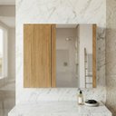 Ver imagem 4 de Armarinho de Banheiro 2 Portas com Espelho Branco Porta Nature