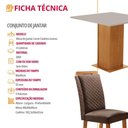 Ver imagem 5 de Mesa Jantar Loren 4 Lugares MDF Cadeiras Lorena Veludo Marrom 90cm Moderna