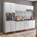 Ver imagem 1 de Cozinha Completa Modulada 5 Peças 13 Portas 2 Gavetas Tarsila Itatiaia Branco