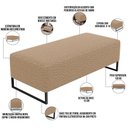 Ver imagem 3 de Puff Decorativo Sala de Estar Bali W01 Base Ferro 120x50 cm Bouclê Mostarda - Lyam Decor