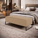 Ver imagem 2 de Puff Decorativo Sala de Estar Bali W01 Base Ferro 120x50 cm Bouclê Mostarda - Lyam Decor