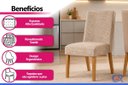 Ver imagem 6 de Conjunto de 2 Cadeiras Henn Anne Estofada S33-531 Nature/Corino/Linho Se