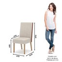 Ver imagem 5 de Conjunto de 2 Cadeiras Henn Anne Estofada S33-531 Nature/Corino/Linho SE