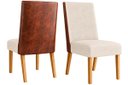 Ver imagem 3 de Conjunto de 2 Cadeiras Henn Anne Estofada S33-531 Nature/Corino/Linho Se