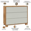 Ver imagem 3 de Cômoda para Quarto 3 Gavetas 105cm Click D03 Freijó Off White - Lyam Decor