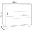 Ver imagem 4 de Cômoda para Quarto 3 Gavetas 105cm Click D03 Freijó Off White - Lyam Decor