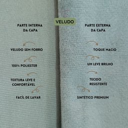Capa para Almofada em Veludo Liso Retangular Verde Menta - 3
