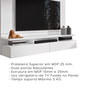 Ver imagem 5 de Painel para TV até 55 Polegadas 162cmx134cm Noruega Branco