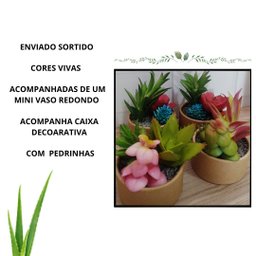 Arranjo de Suculenta Artificial em Vaso Redondo - 10