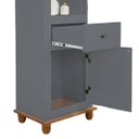 Ver imagem 5 de Estante Torre 02 Prateleiras 1 Gaveta 1 Porta Pés Luiz Xv 50104 - Cinza/imbuia Glazer