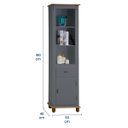 Ver imagem 6 de Estante Torre 02 Prateleiras 1 Gaveta 1 Porta Pés Luiz Xv 50104 - Cinza/imbuia Glazer