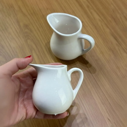 Kit 2 Mini Jarrinha Leiteiras de Porcelana Branca para Molhos e Recheios 90ml + 190ml - Lyor - 5